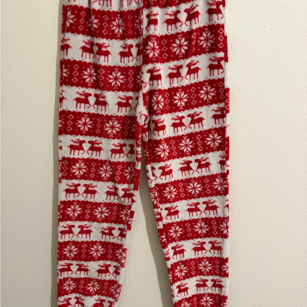 PINK Victoria's Secret Red and White Reindeer Pajama Pants